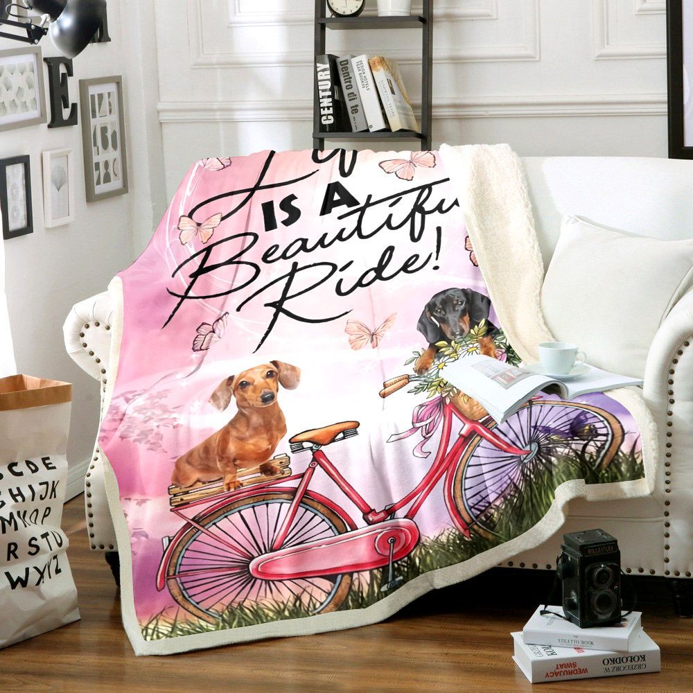 Dachshund Sherpa Fleece Blanket
