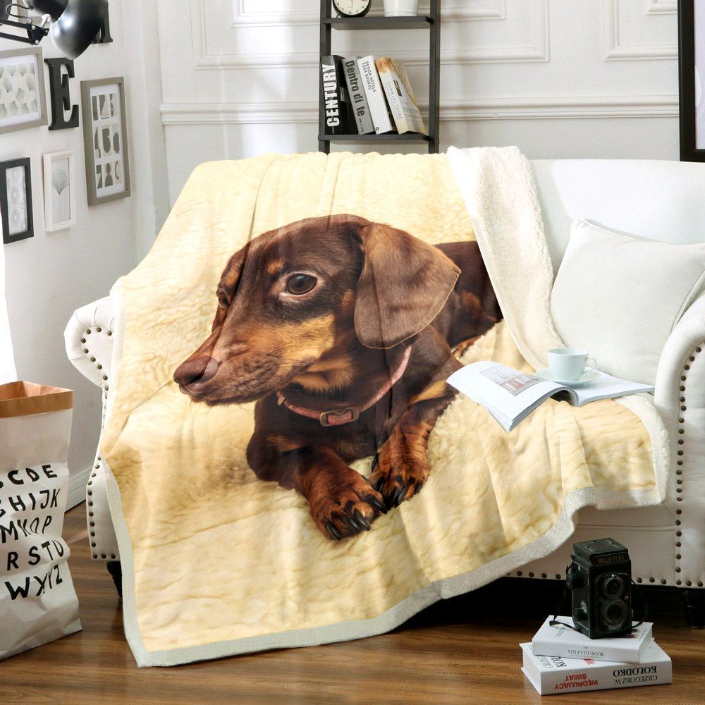 Dachshund Sherpa Fleece Blanket