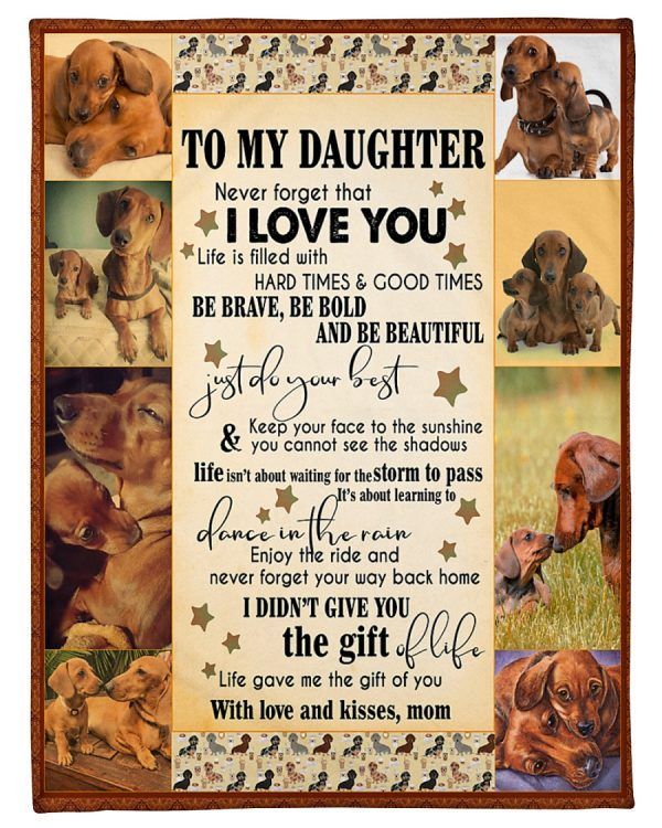 Dachshund To My Daughter Sherpa Fleece Blanket
