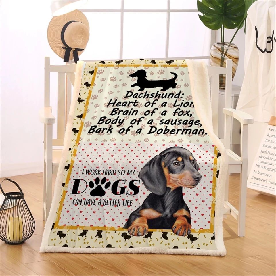 Dachshund Traits Sherpa Fleece Blanket