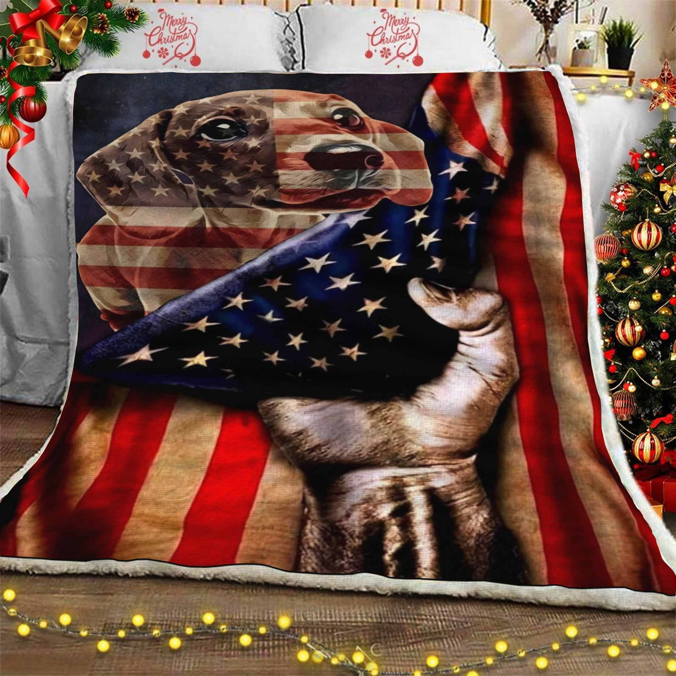 Dachshund US Sherpa Fleece Blanket