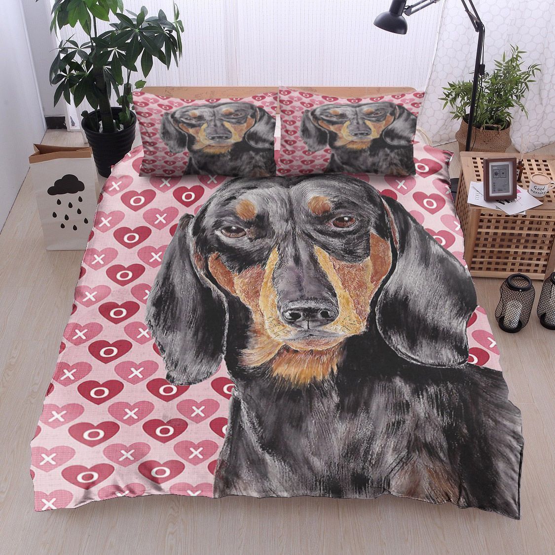 Dachshund Valentine Bedding Set