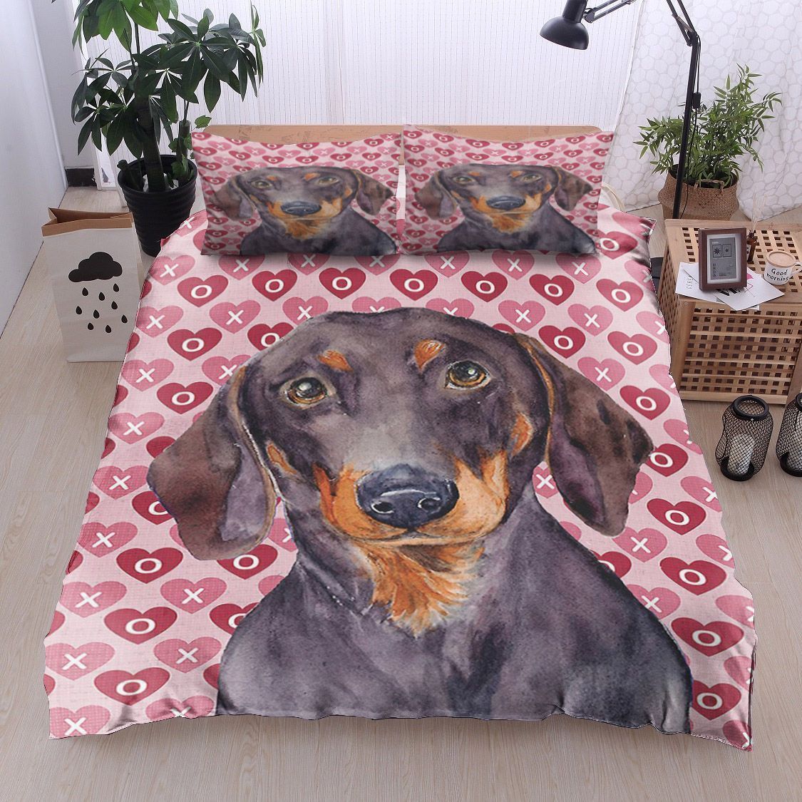 Dachshund Valentine Bedding Set