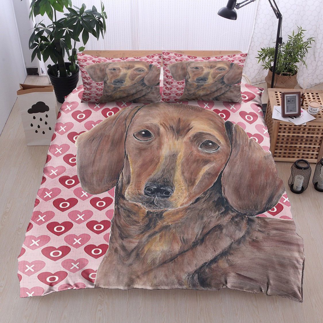 Dachshund Valentine Bedding Set