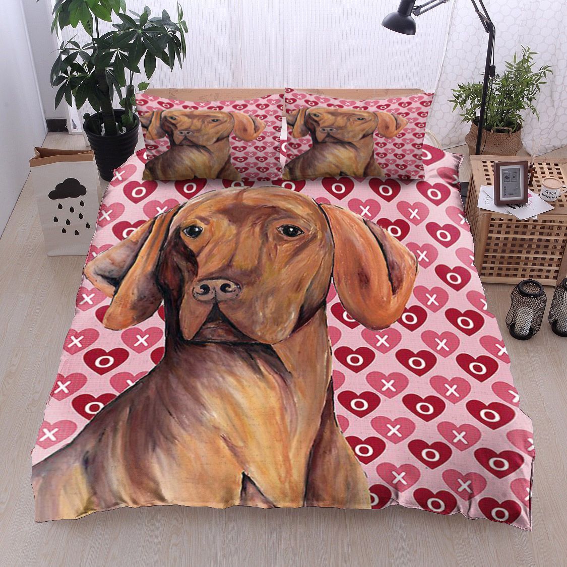 Dachshund Valentine Bedding Set