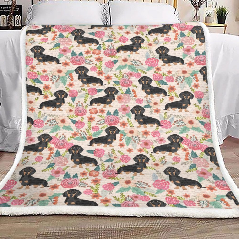 Dachshund Sherpa Fleece Blanket