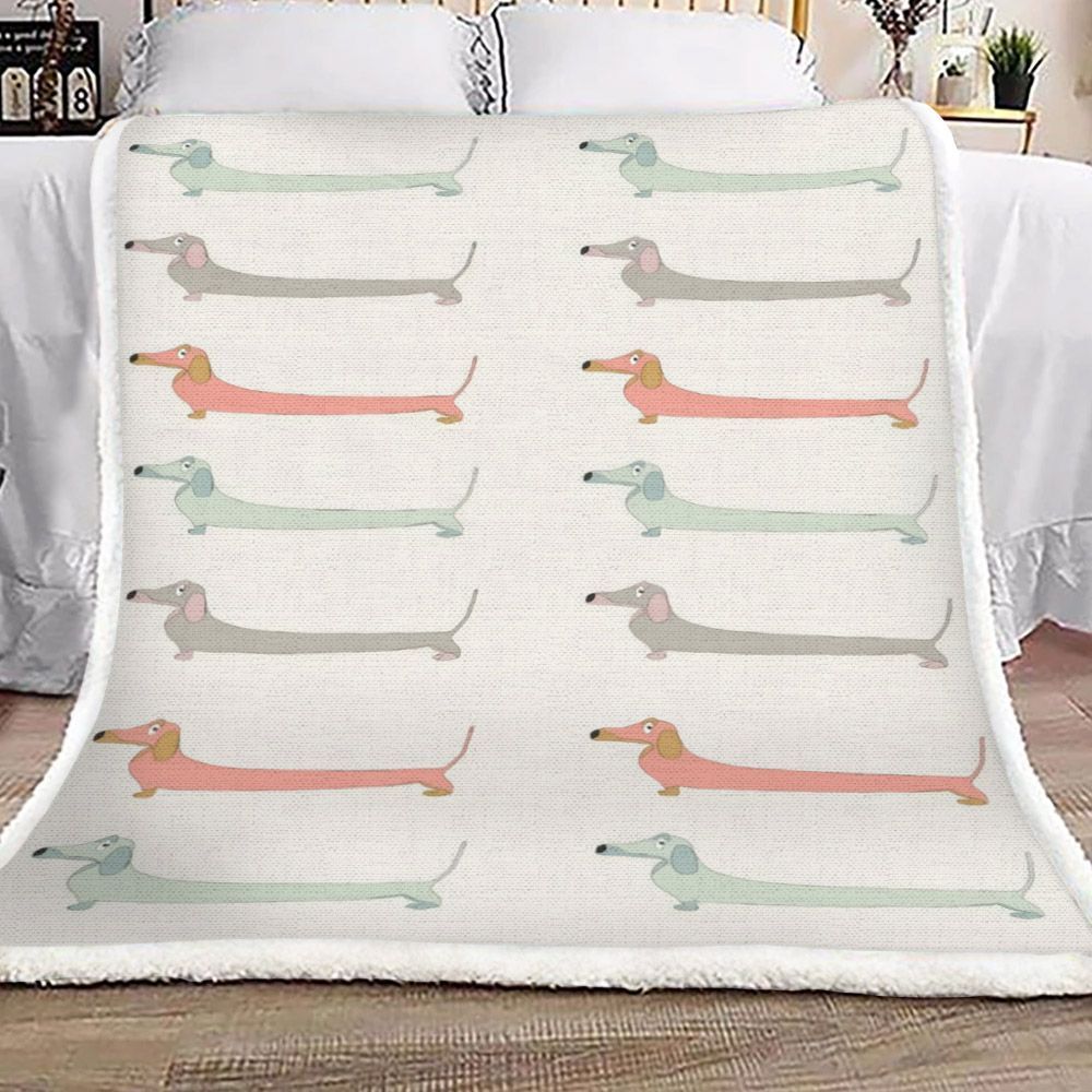 Dachshund Sherpa Fleece Blanket