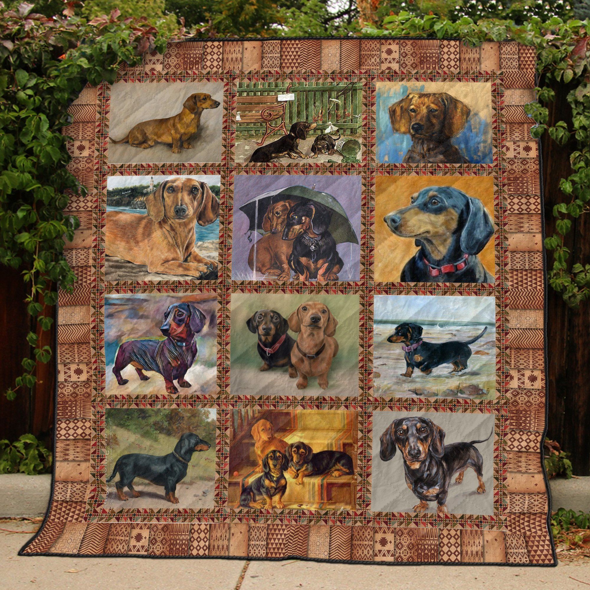 Dachshund Vintage Dachshund GS-CL-DT2706 Quilt Blanket