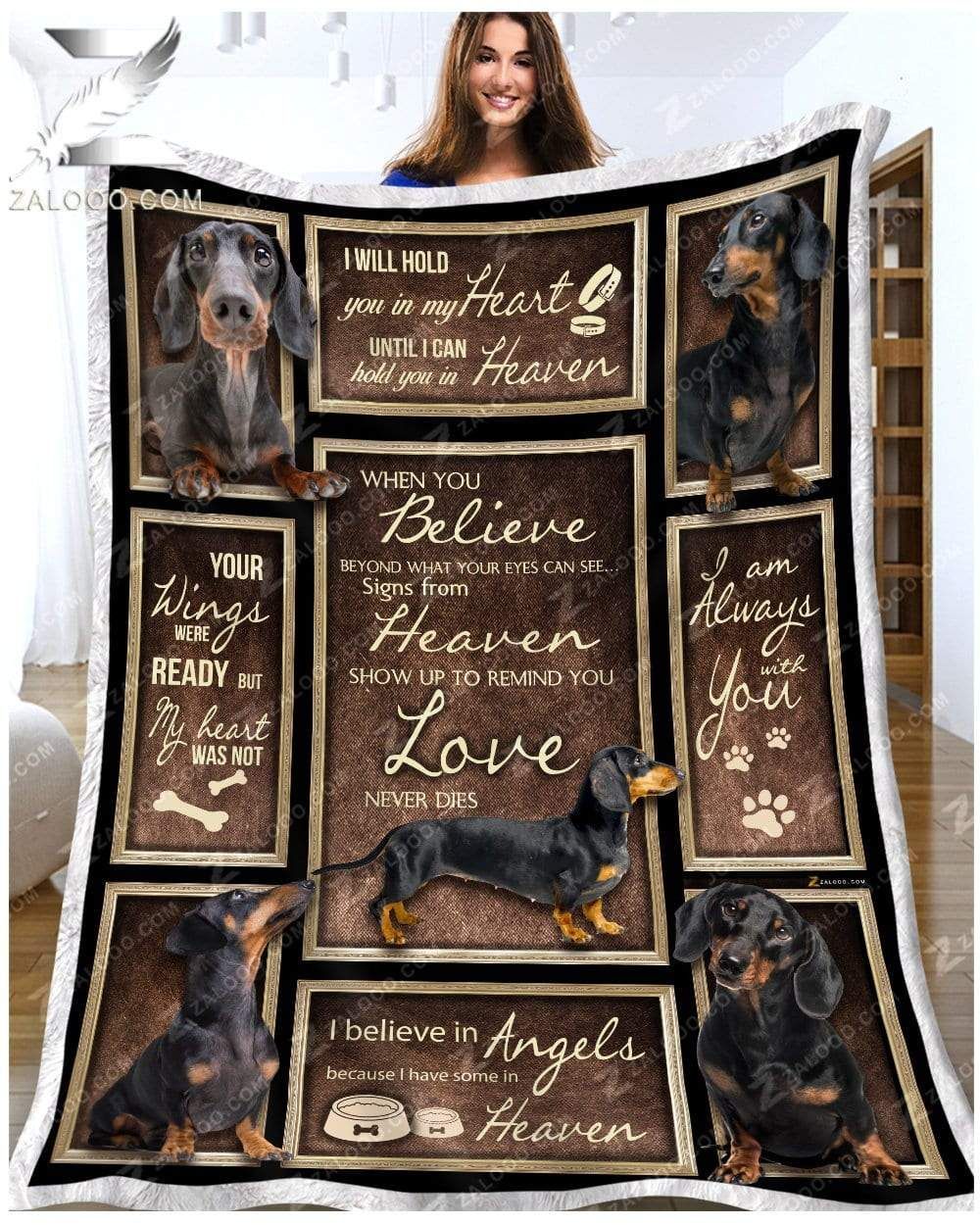 Dachshund When You Believe Sherpa Fleece Blanket