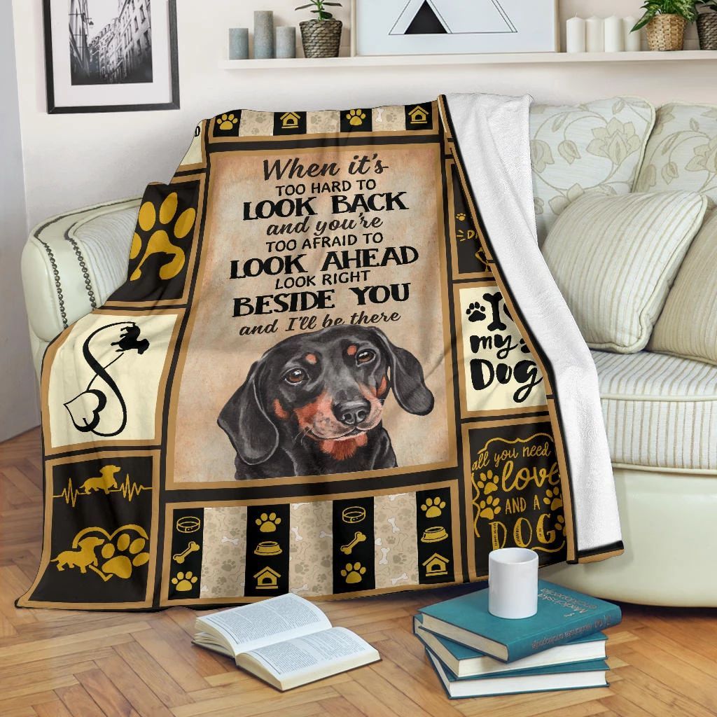 Dachshund Will Be There Sherpa Fleece Blanket