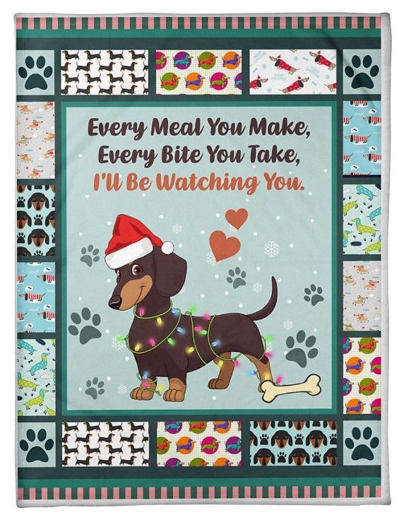 Dachshund Will Be Watching You Sherpa Fleece Blanket