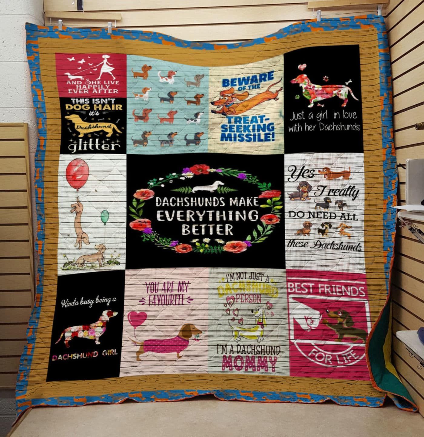 Dachshund Work From Home GS-CL-DT0207 Quilt Blanket