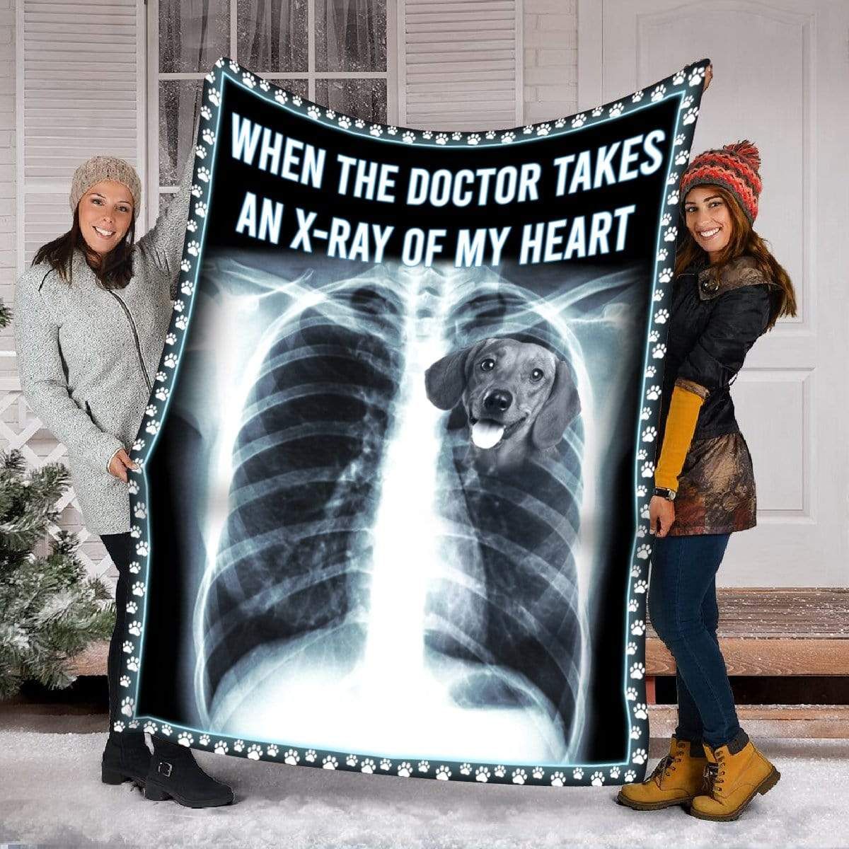 Dachshund X ray Fleece Blanket