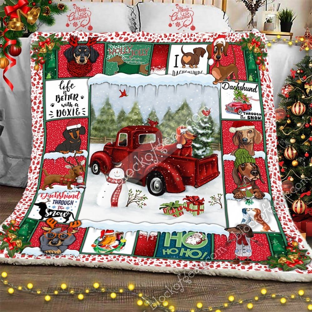 Dachshund Xmas Doxie Quilt Blanket Dhc04012078Dd
