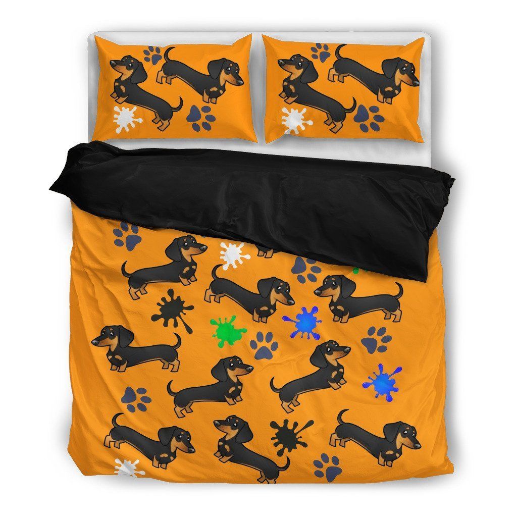 Dachshund Yellow Bedding Set