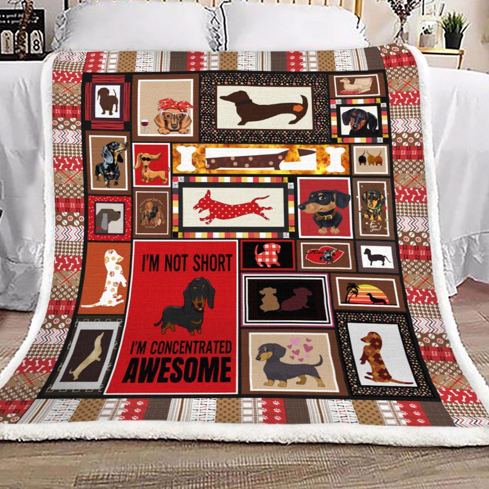 Dachshund Sherpa Fleece Blanket