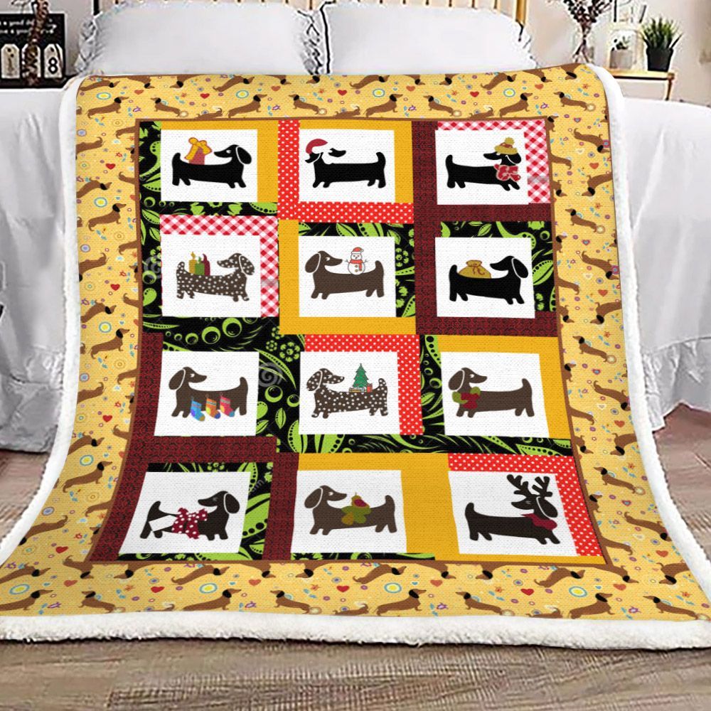 Dachshund Sherpa Fleece Blanket