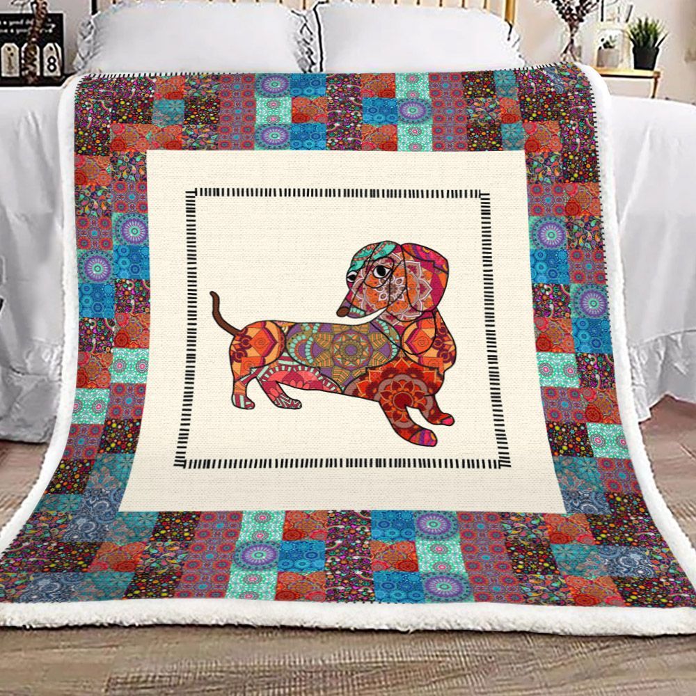 Dachshund Sherpa Fleece Blanket