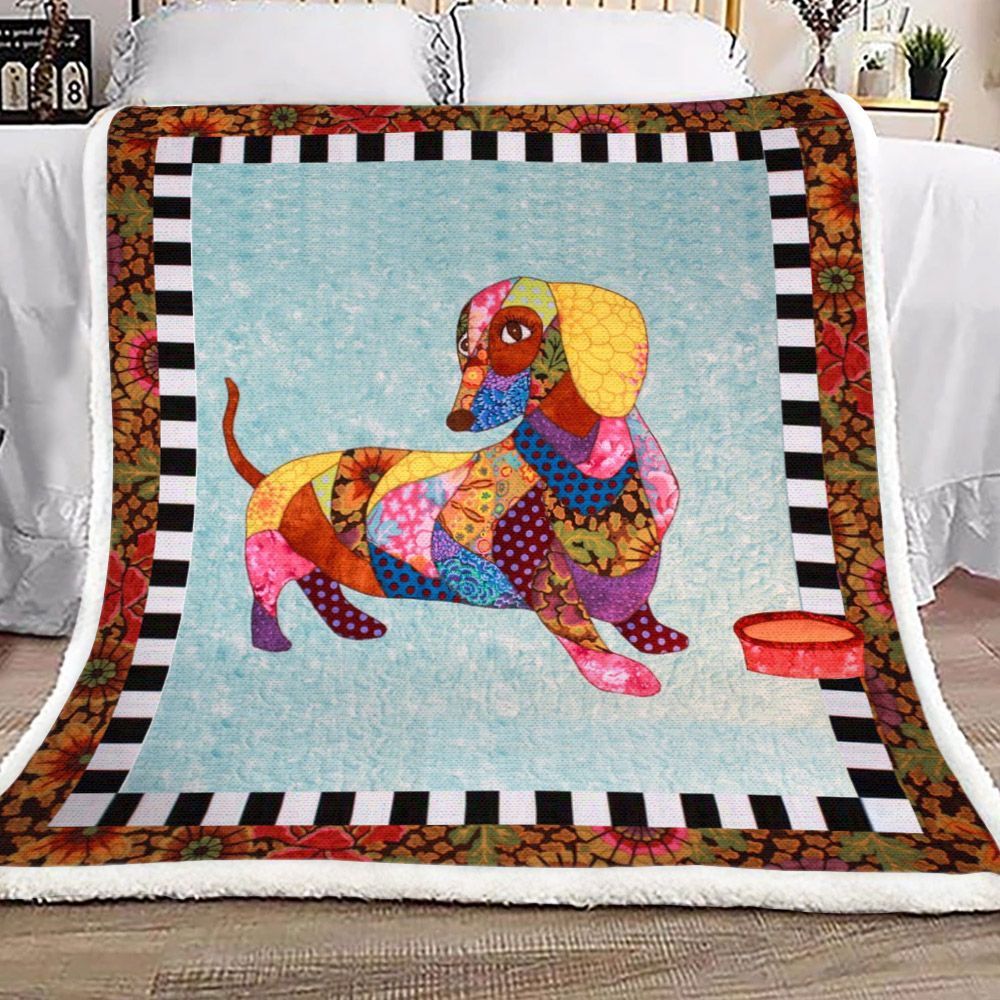 Dachshund Sherpa Fleece Blanket