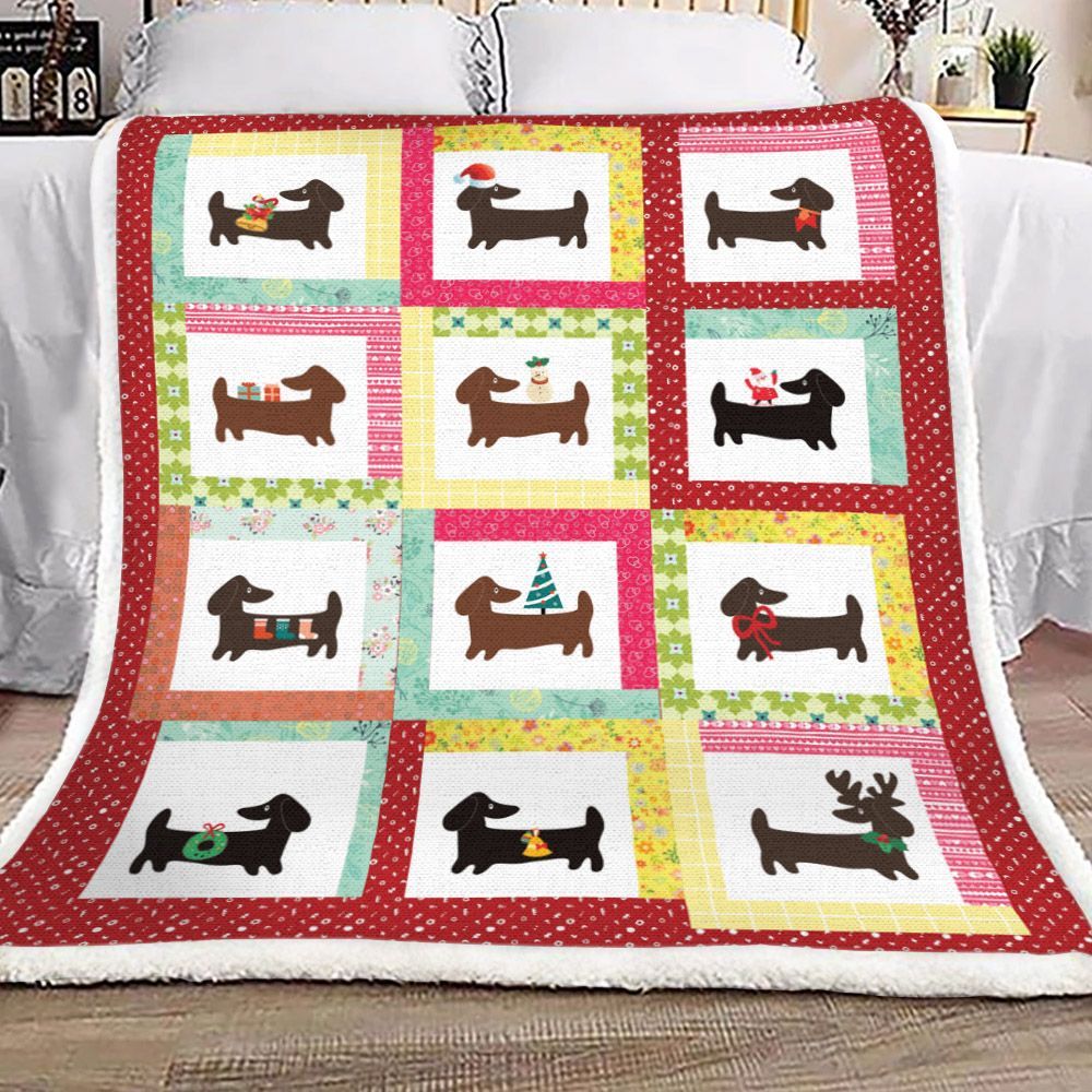 Dachshund Sherpa Fleece Blanket