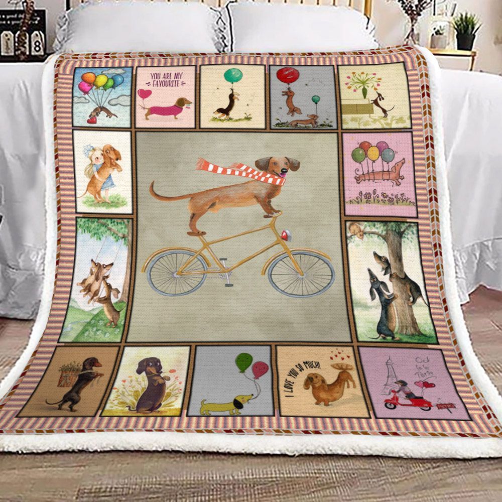 Dachshund Sherpa Fleece Blanket