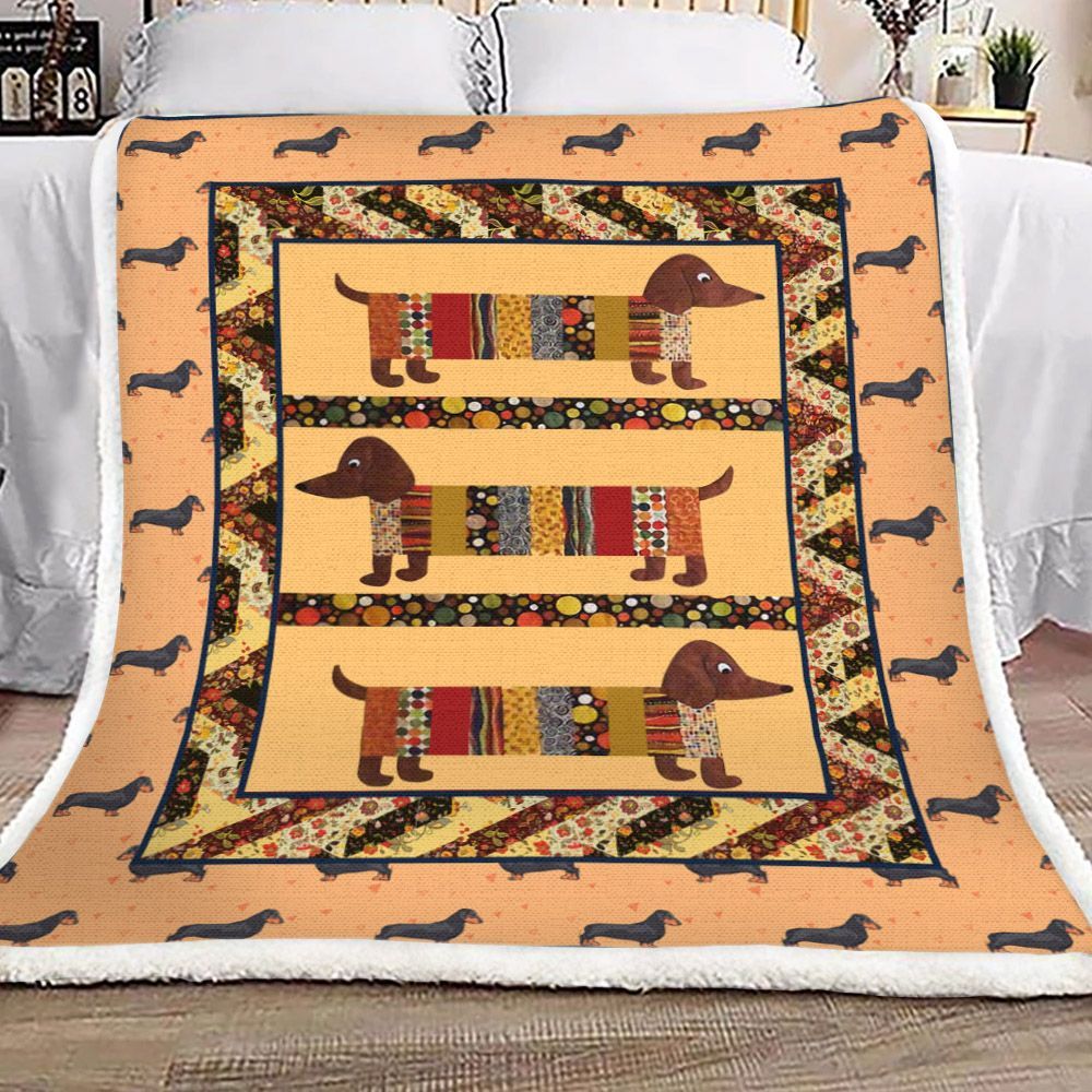 Dachshund Sherpa Fleece Blanket