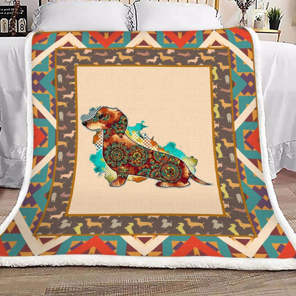 Dachshund Sherpa Fleece Blanket