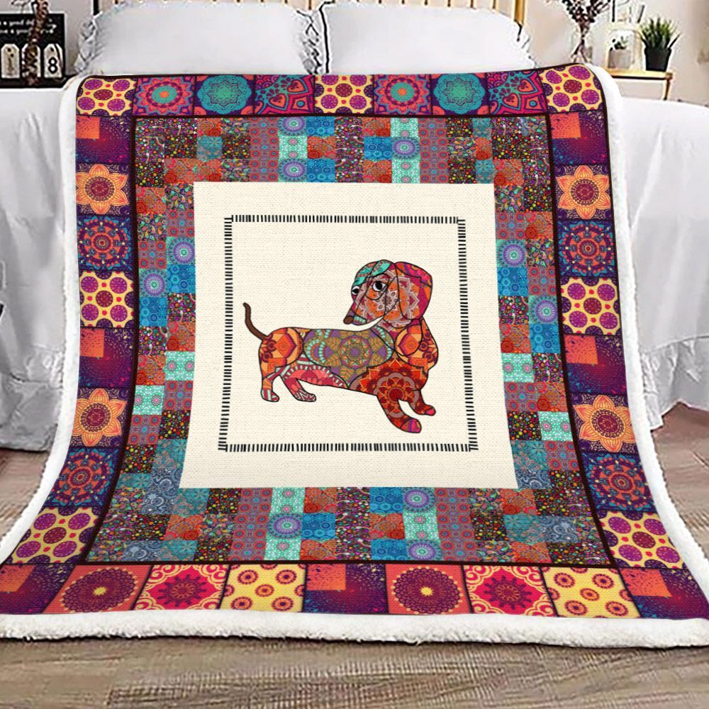 Dachshund Sherpa Fleece Blanket