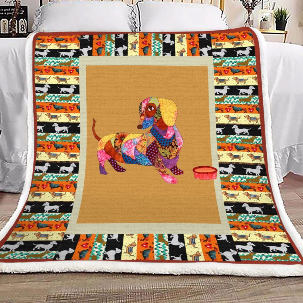 Dachshund Sherpa Fleece Blanket