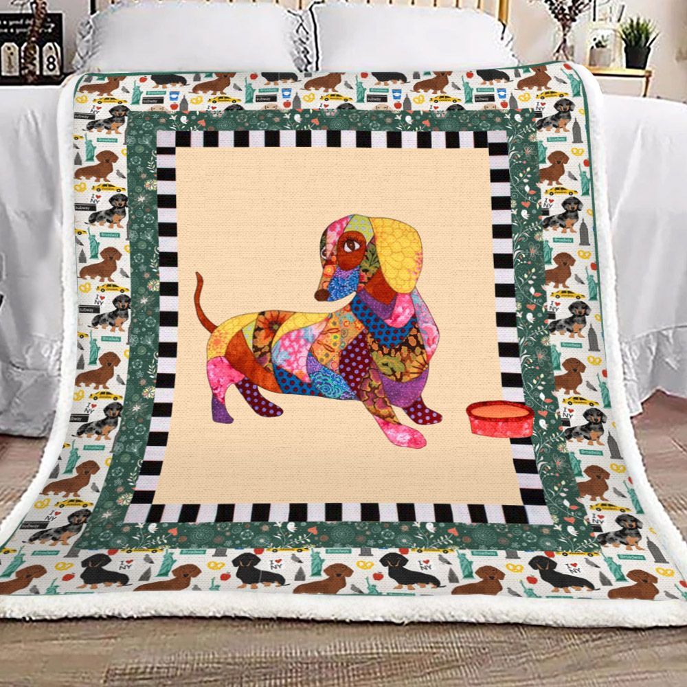 Dachshund Sherpa Fleece Blanket
