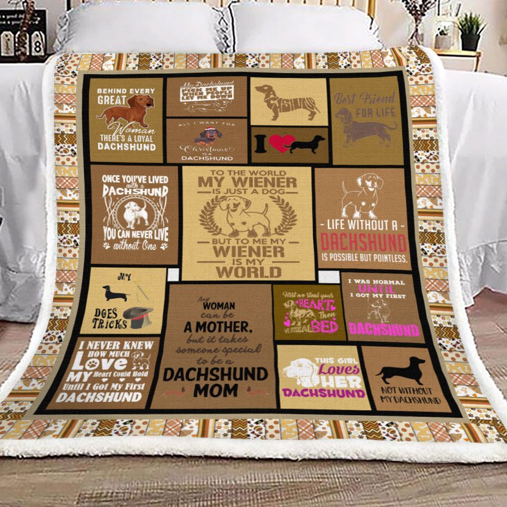Dachshund Sherpa Fleece Blanket