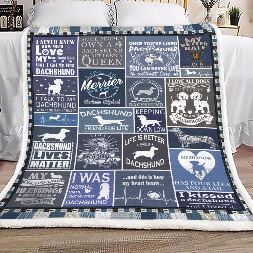 Dachshund Sherpa Fleece Blanket