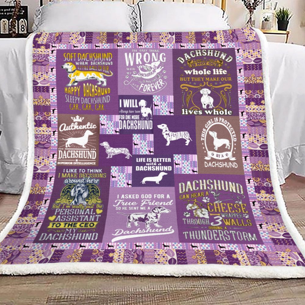 Dachshund Sherpa Fleece Blanket