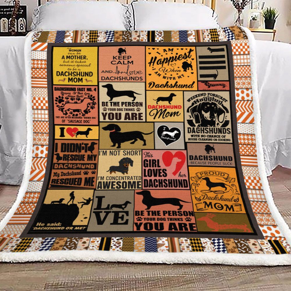 Dachshund Sherpa Fleece Blanket