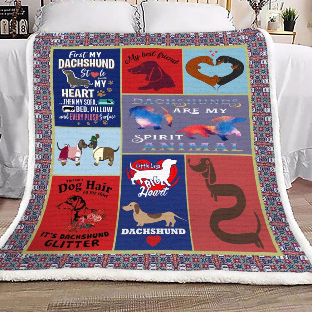 Dachshund Sherpa Fleece Blanket