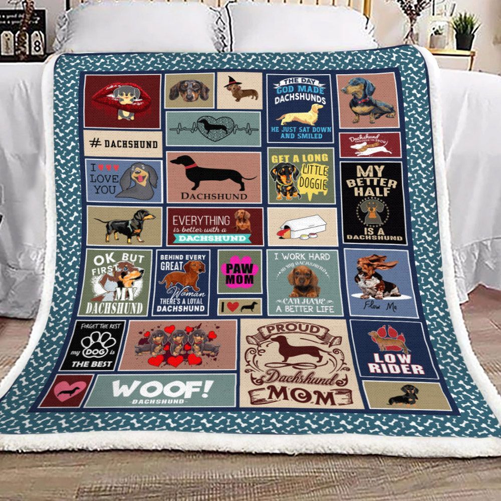 Dachshund Sherpa Fleece Blanket
