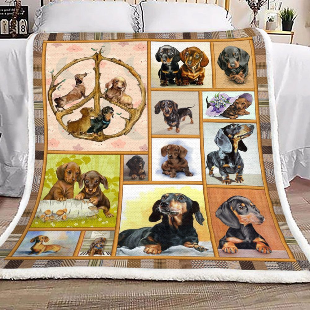 Dachshund Sherpa Fleece Blanket