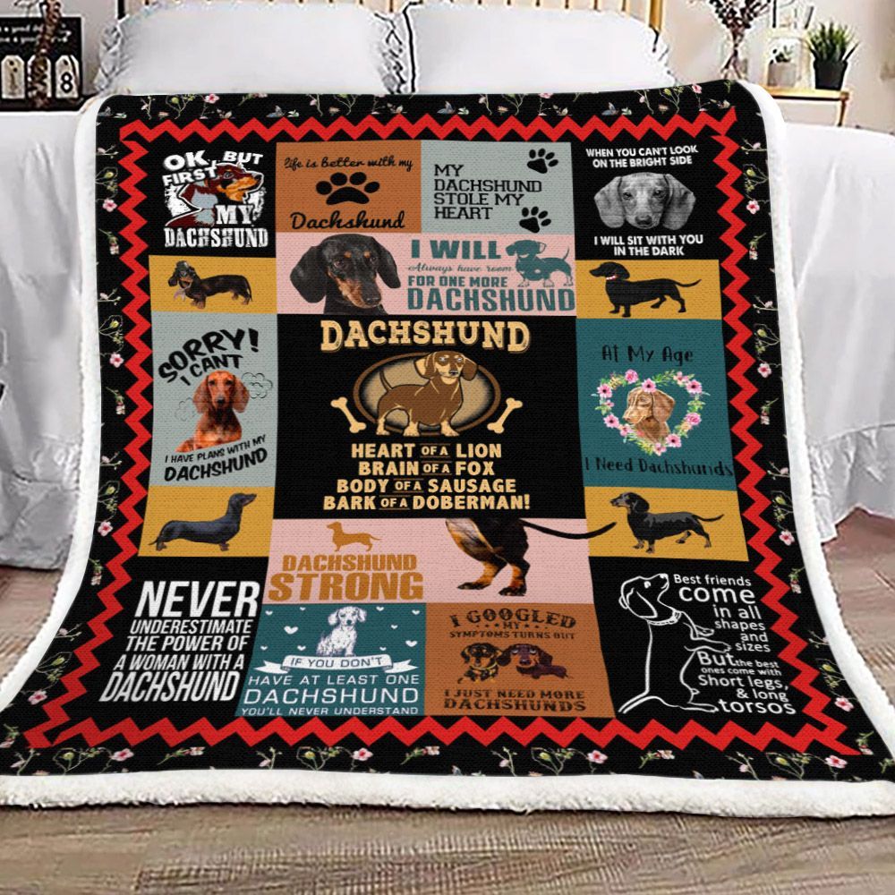 Dachshund Sherpa Fleece Blanket