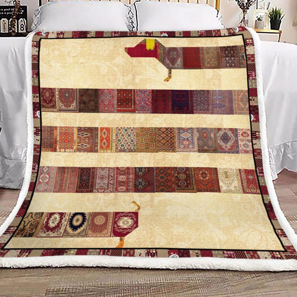 Dachshund Sherpa Fleece Blanket