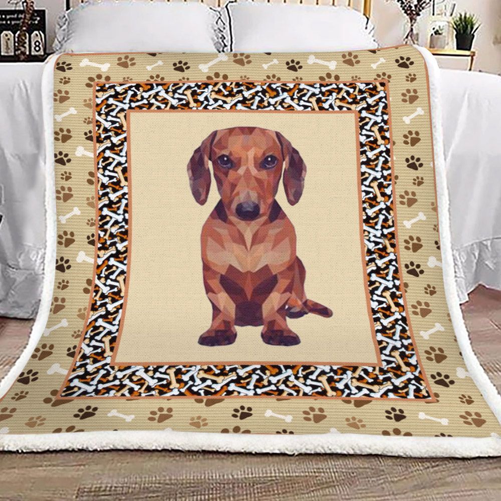 Dachshund Sherpa Fleece Blanket