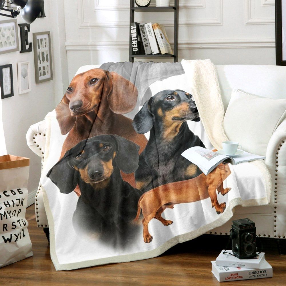 Dachshunds Sherpa Fleece Blanket