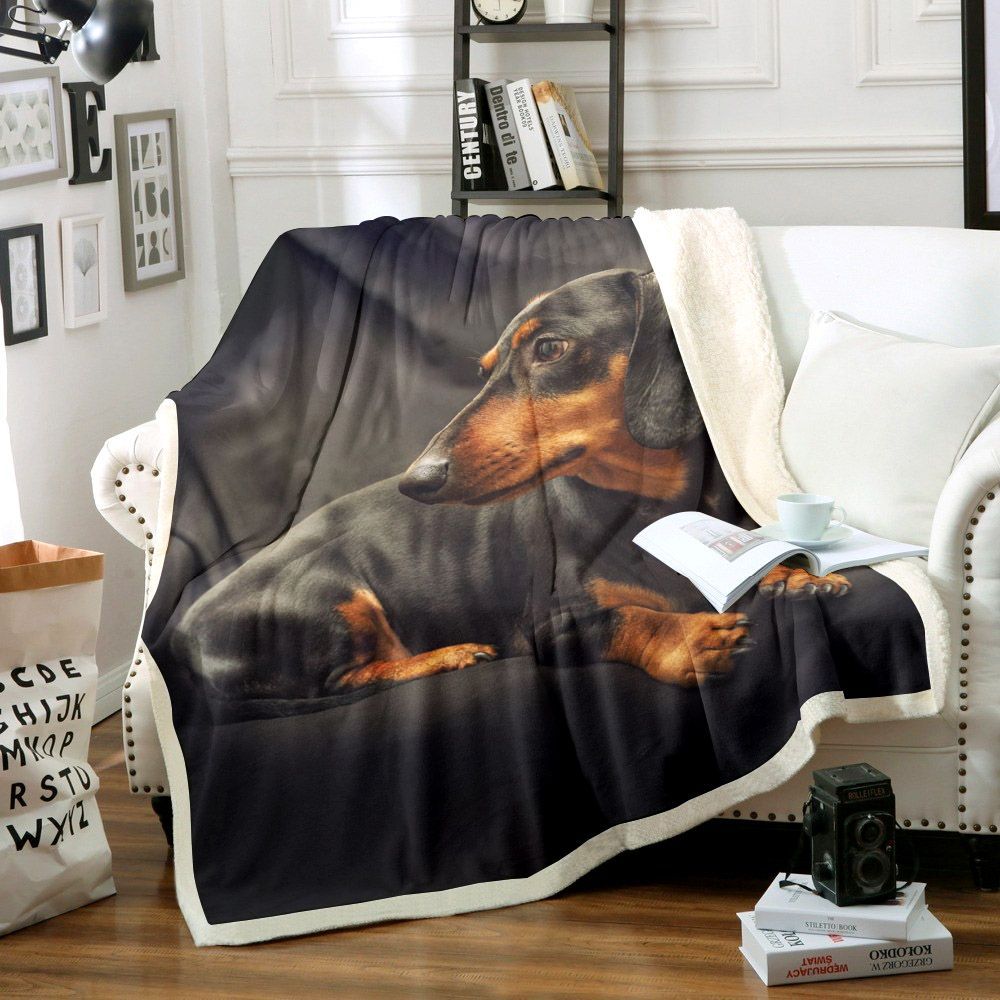 Dachshunds Sherpa Fleece Blanket