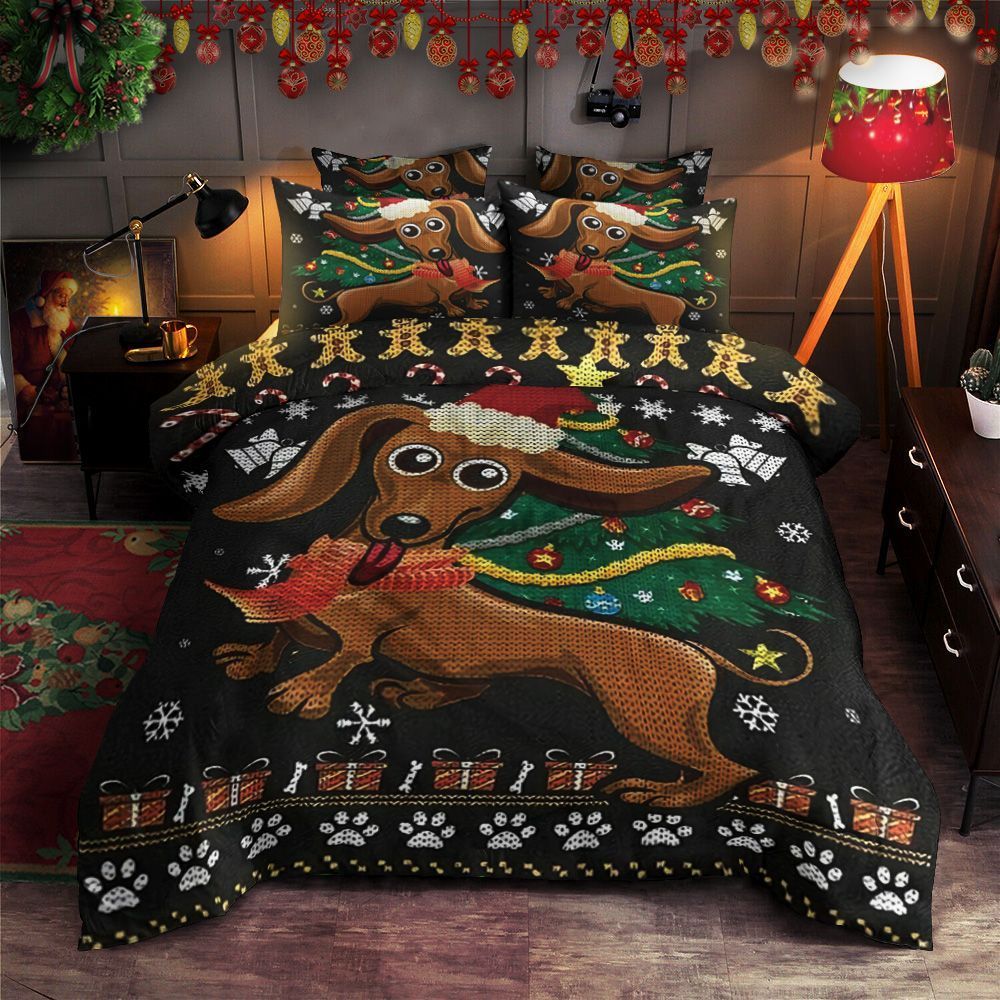 Dachshunds Christmas Bedding Set