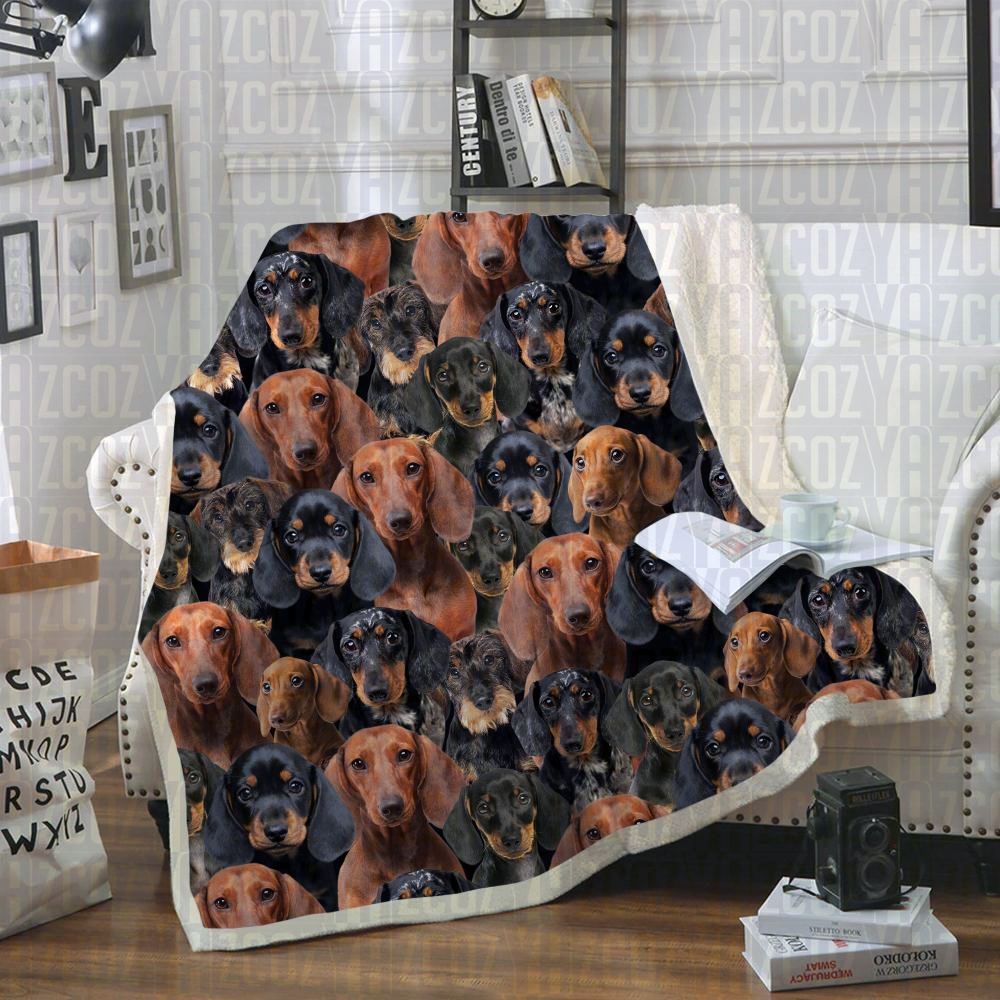 Dachshunds Sherpa Fleece Blanket