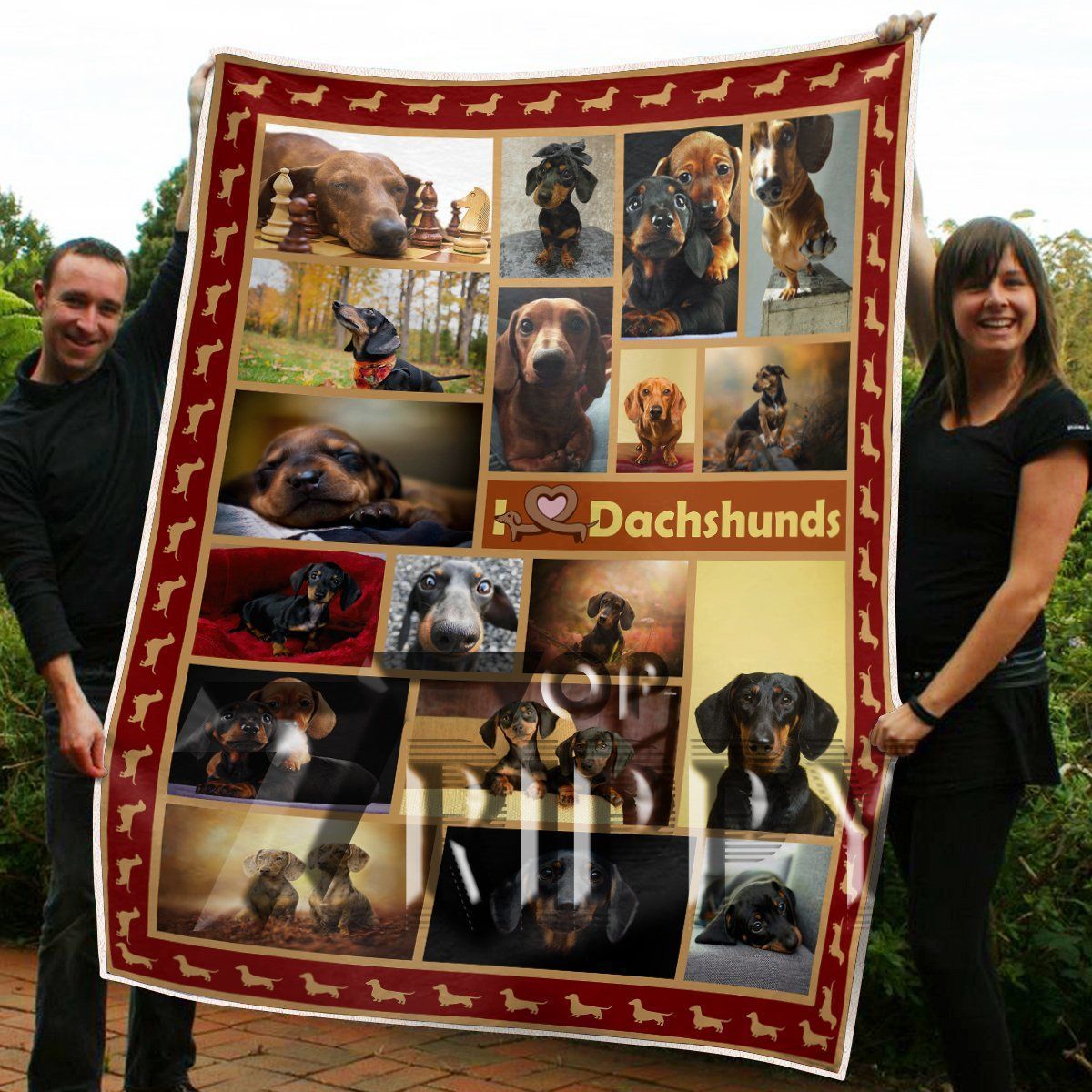 Dachshunds Collection Sherpa Fleece Blanket