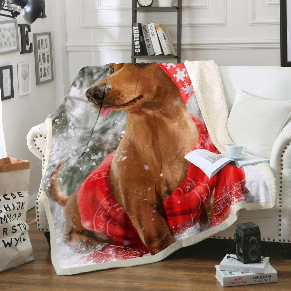 Dachshunds Sherpa Fleece Blanket