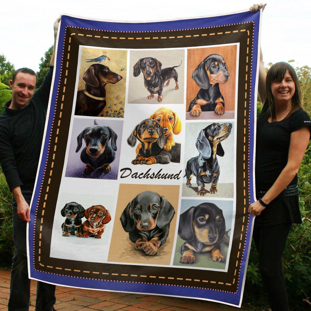 Dachshunds Puppy Sherpa Fleece Blanket