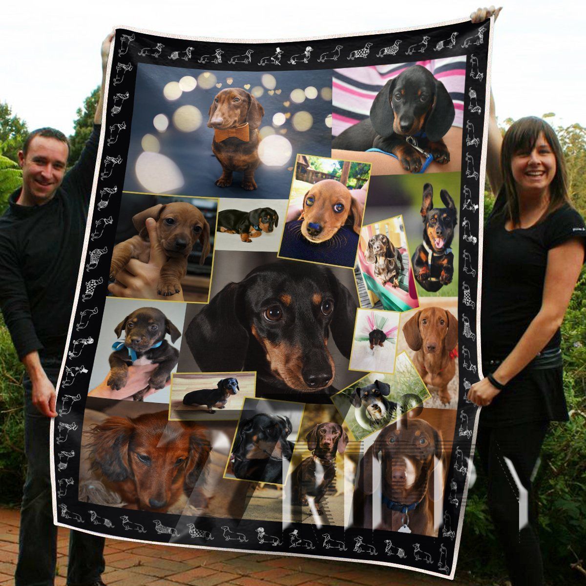 Dachshunds Shades Sherpa Fleece Blanket