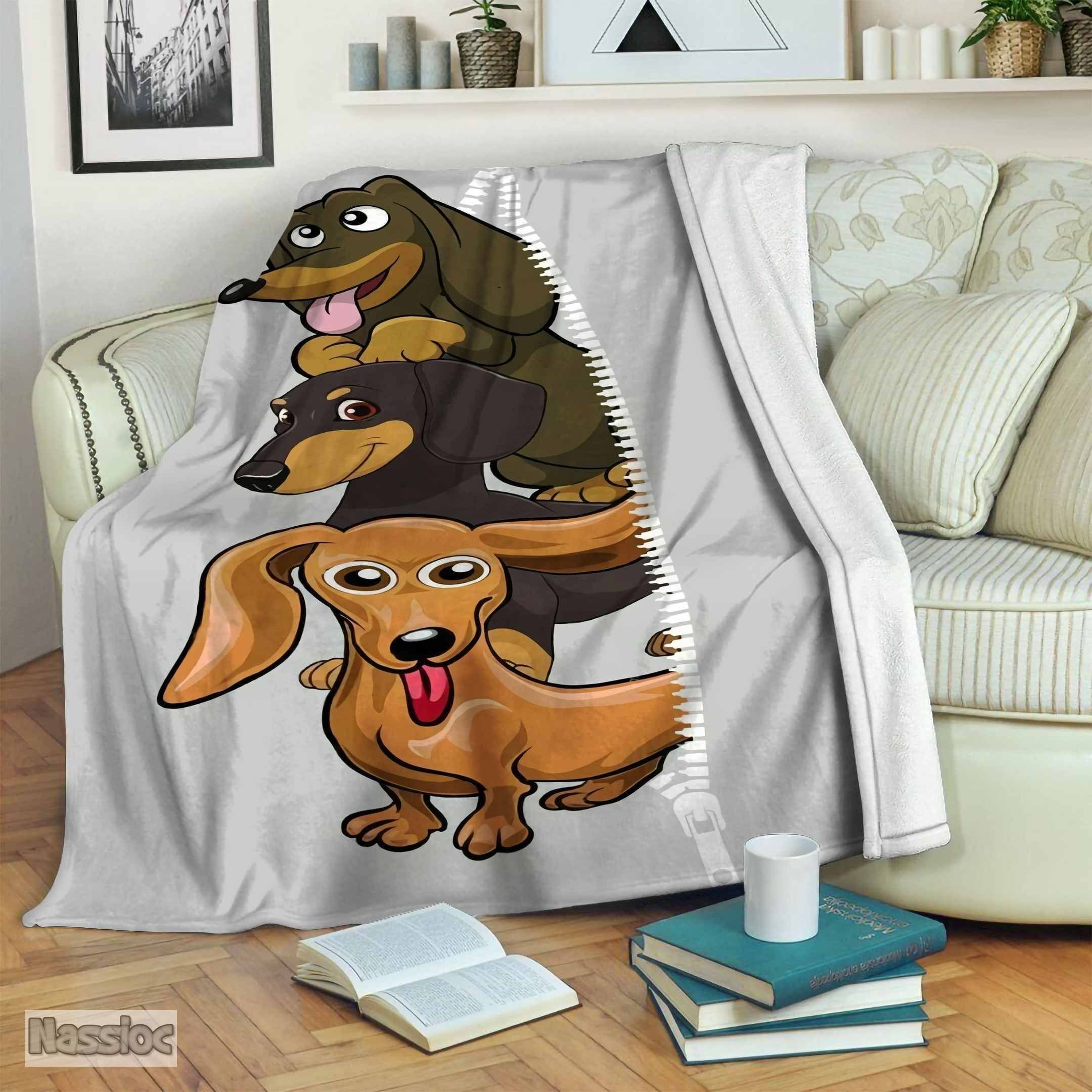 Dachshuns Fleece Blanket