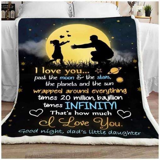 Dad Daughter I Love You Sherpa Fleece Blanket